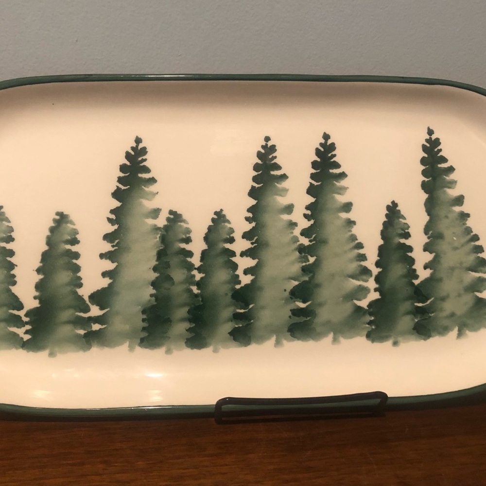 Farval handpainted Evergreen tree platter